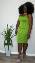 Load image into Gallery viewer, “Slime Lime” Ruched Bodycon (1XL)
