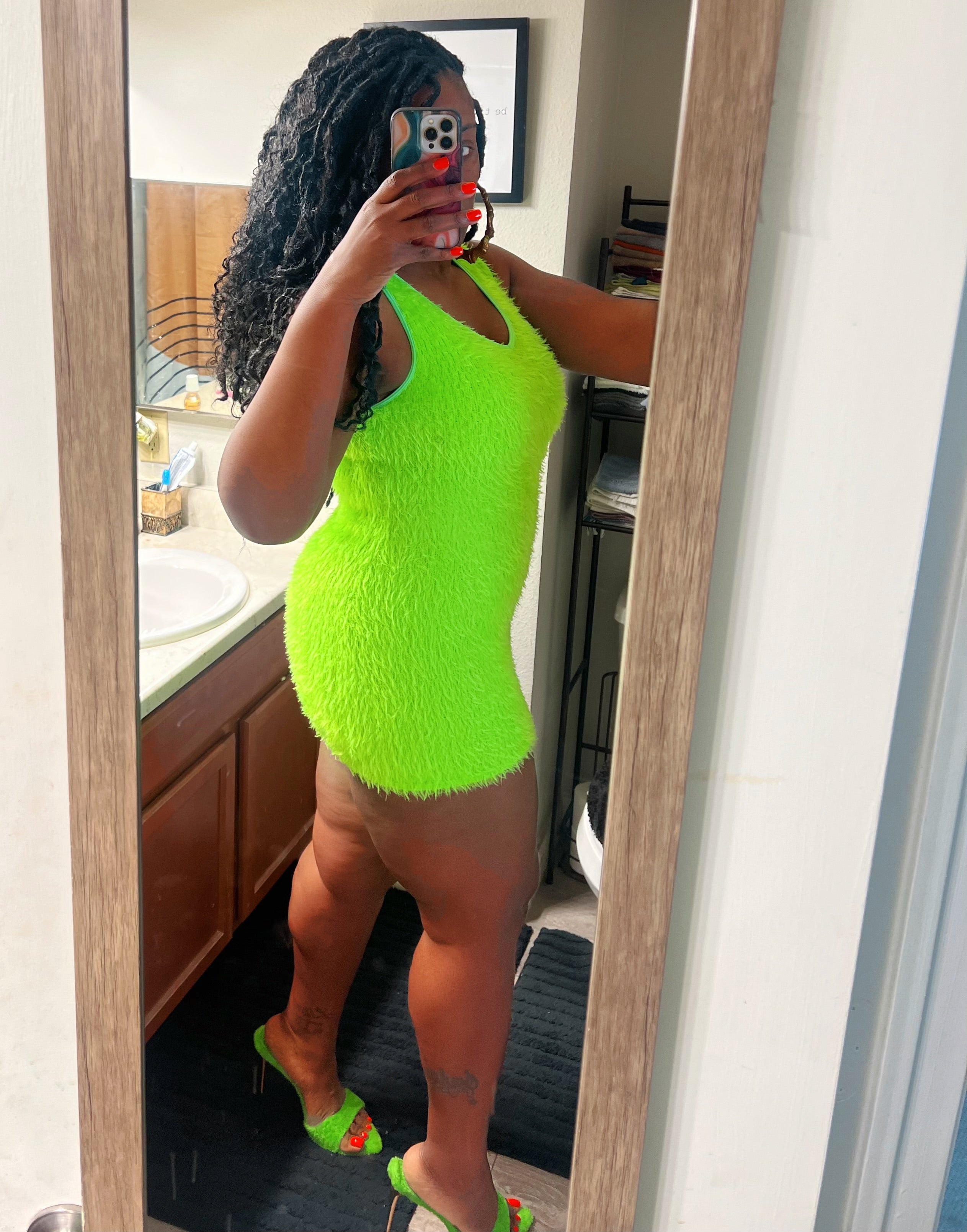 Fuzzy Bodycon Mini Dress / Top (L) Mary Lou's Closet Fuzzy Bodycon Mini Dress / Top (L) Mary Lou's Closet