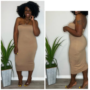 Nude Tube Maxi Dress Size XL