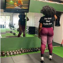 Load image into Gallery viewer, FAT GIRL THAT WORKS OUT “Fit and Thick” Girl Fitness Signature Tshirt (S-5X)

