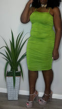 Load image into Gallery viewer, “Slime Lime” Ruched Bodycon (1XL)
