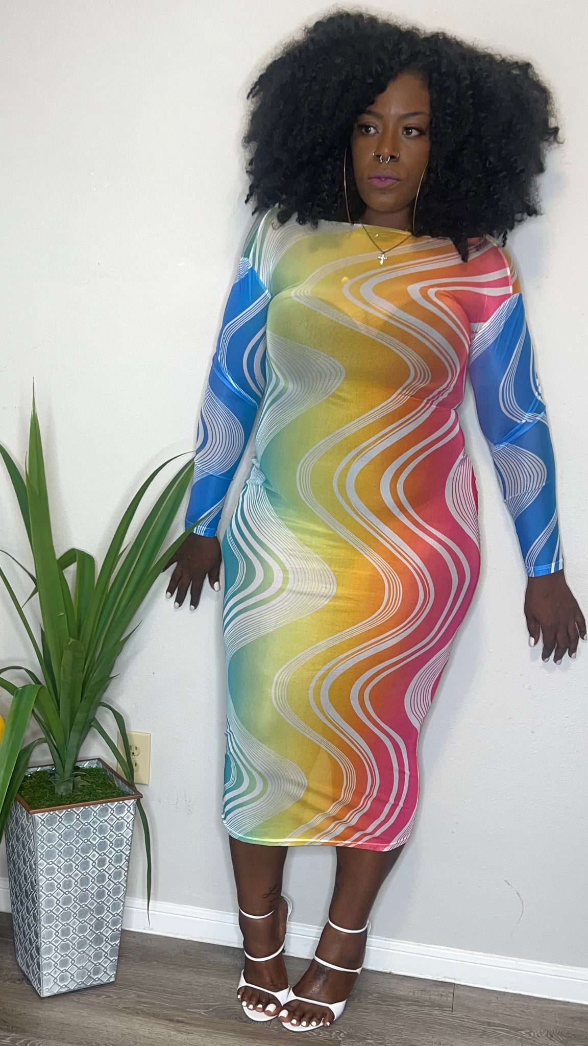 rainbow mesh dress Rainbow Mesh Short Dress