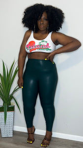 High Waisted Stretchy Shiny Pants (Fits up to 2X)