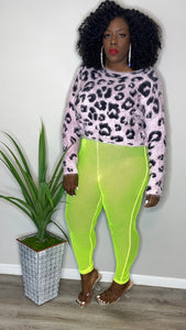 Leopard Eyelash Sweater Lilac (XXL)