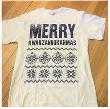 Load image into Gallery viewer, Merry Kwanzannukahmas Mens OVERSIZED Graphic Tshirt (4XL)
