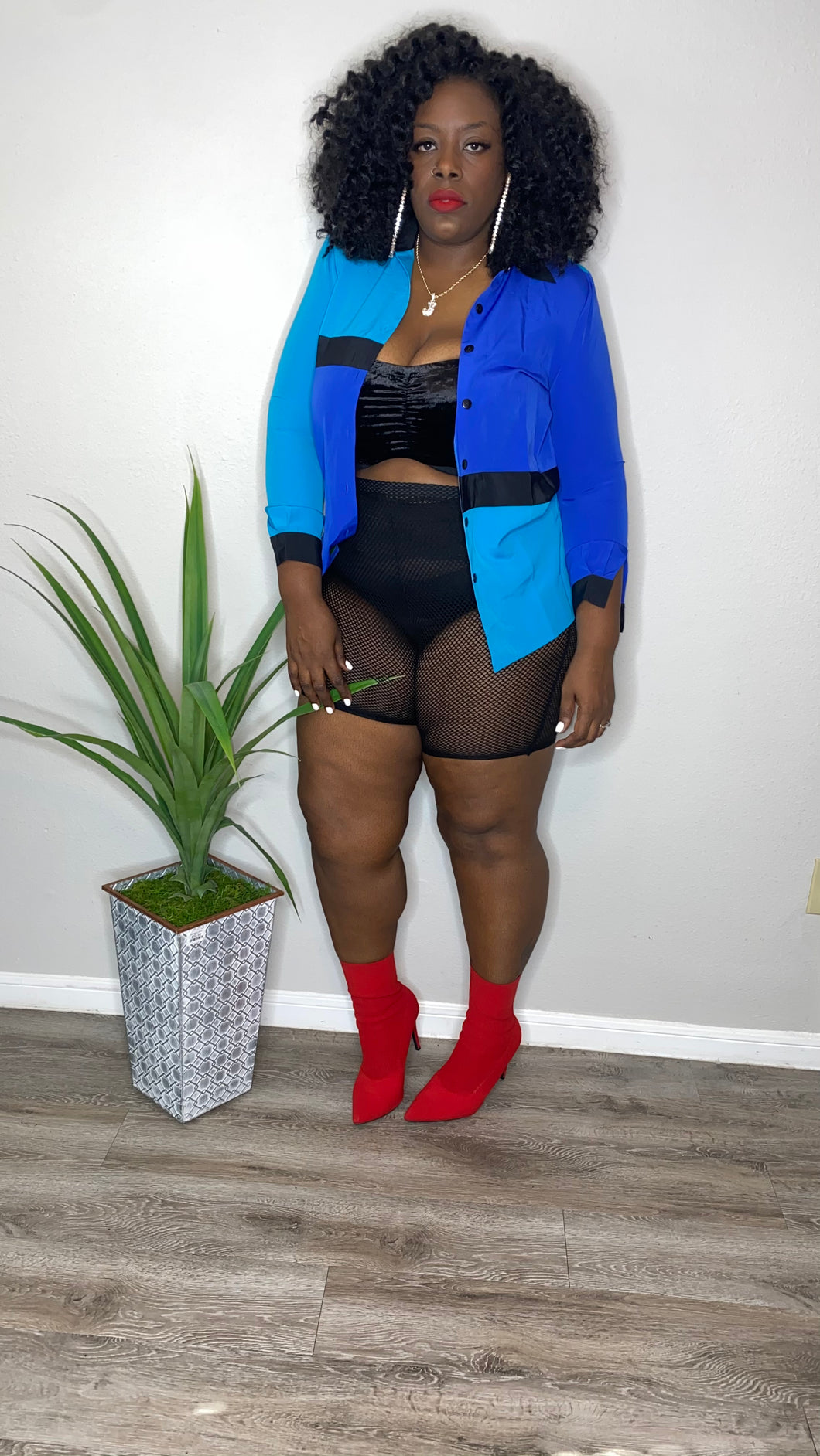 BLUE COLORBLOCK TOP (Large)