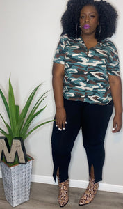 Arizona Jean Co Button Down Camo Top (XXL)