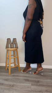 Asymmetrical Noire Midi Skirt (Large)