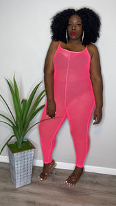 PINK Neon Net Jumpsuit