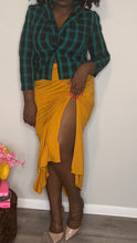 Load image into Gallery viewer, Mustard Maxi Skirt w/Side Splits (FITS UP TO 4X)
