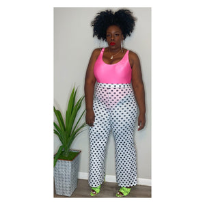POLKA DOT WIDE LEG TROUSERS (FITS UP TO XL)