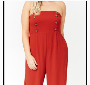 Double-Breasted Strapless Jumpsuit (2X)