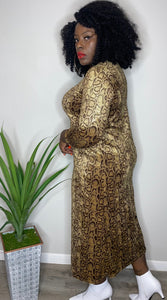 Fleece Vintage Print Dress (Small-XL)