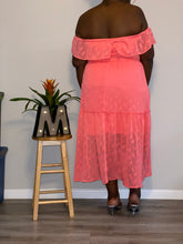 Load image into Gallery viewer, “Samantha” CORAL OFF THE SHOULDER MAXI (14/16)
