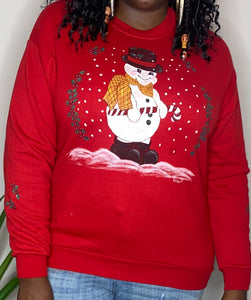 1999 SNOWMAN PAINTED CHRISTMAS SWEATER (XL)
