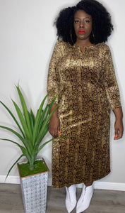 Fleece Vintage Print Dress (Small-XL)