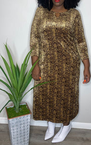 Fleece Vintage Print Dress (Small-XL)