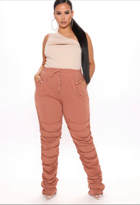 Mocha Ruched Joggers (3XL)