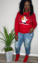 Load image into Gallery viewer, 1999 SNOWMAN PAINTED CHRISTMAS SWEATER (XL)
