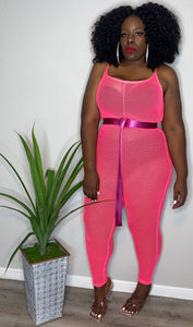 PINK Neon Net Jumpsuit