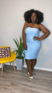 “BABY BLUES” Tube Dress (1X)