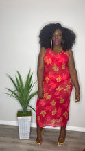 Load image into Gallery viewer, Red Mesh Bodycon Midi (Fits up to an XL)
