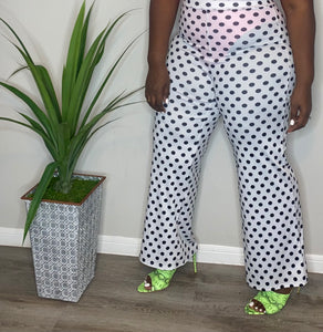 POLKA DOT WIDE LEG TROUSERS (FITS UP TO XL)