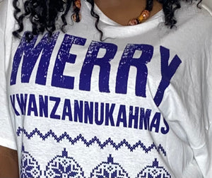 Merry Kwanzannukahmas Mens OVERSIZED Graphic Tshirt (4XL)