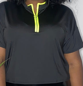 Neon Pop Zip-Up Top (1X)