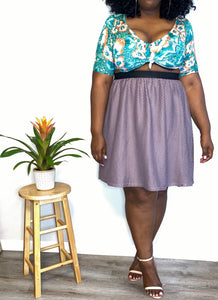 cropped floral green sweater (L)