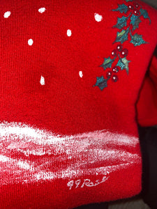 1999 SNOWMAN PAINTED CHRISTMAS SWEATER (XL)